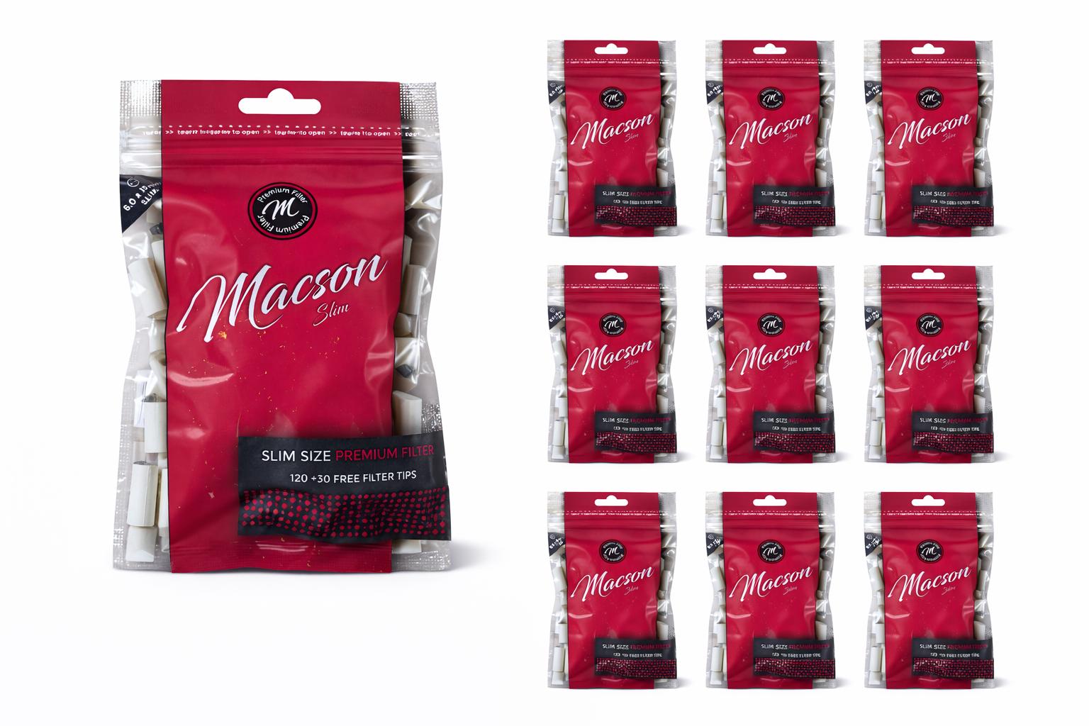 Macson Slim Pamuklu Filtre 6 mm – 10 Paket (1200 Adet) - Görsel 2