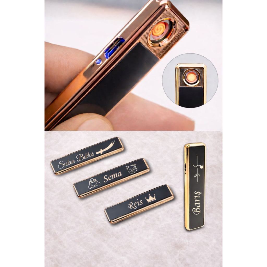 USB Şarjlı Elektrikli Çakmak – Metal Gövde Şarjlı Plazma Çakmak (Kablo Dahil) - Görsel 4