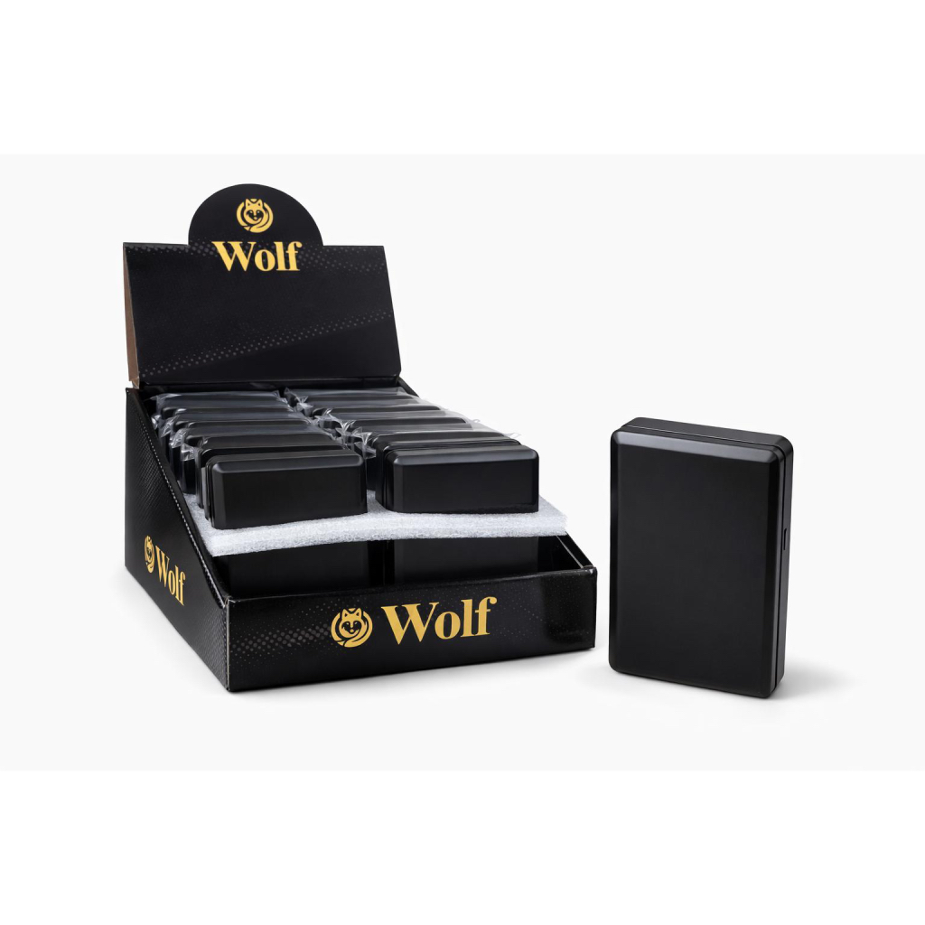 Wolf Siyah İnce Tırnaklı Metal Tütün Tabakası – Şık ve Kompakt Tasarım - Görsel 4