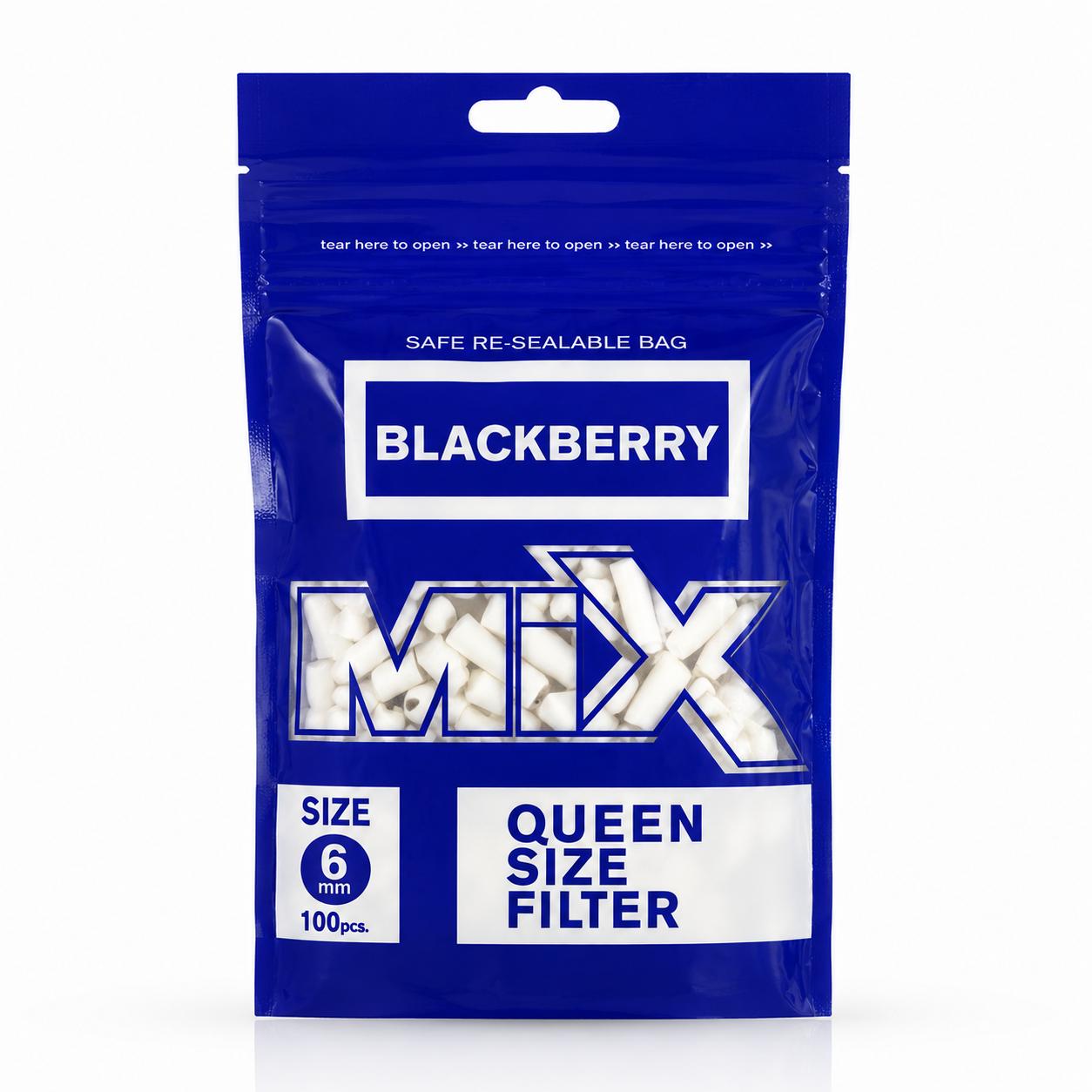 MIX Blackberry Queen Size Filtre 6 mm 10 Paket (1000 Adet) Kilitli Ambalaj Tütün Filtresi - Görsel 2