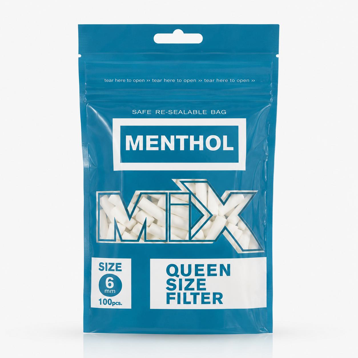 MIX Menthol Queen Size Filtre 6 mm 10 Paket (1000 Adet) Kilitli Ambalaj Tütün Filtresi - Görsel 2