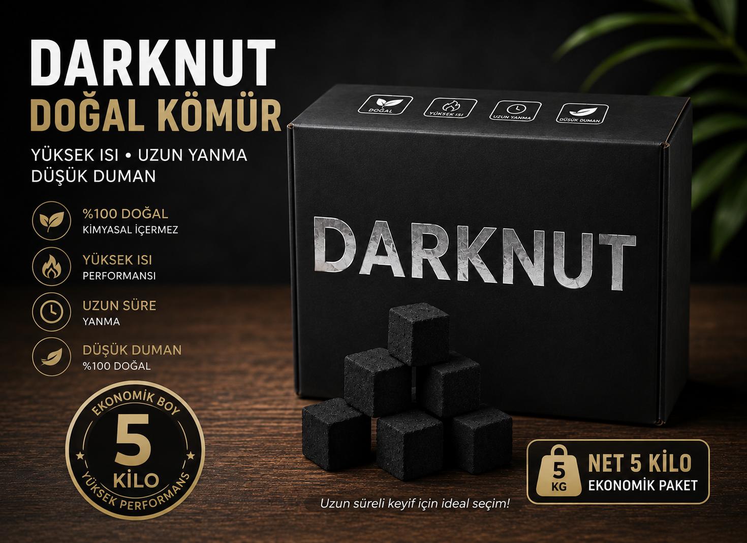 DARKNUT 26 mm Küp Nargile Kömürü 5 KG – Küp Kömür - Görsel 2