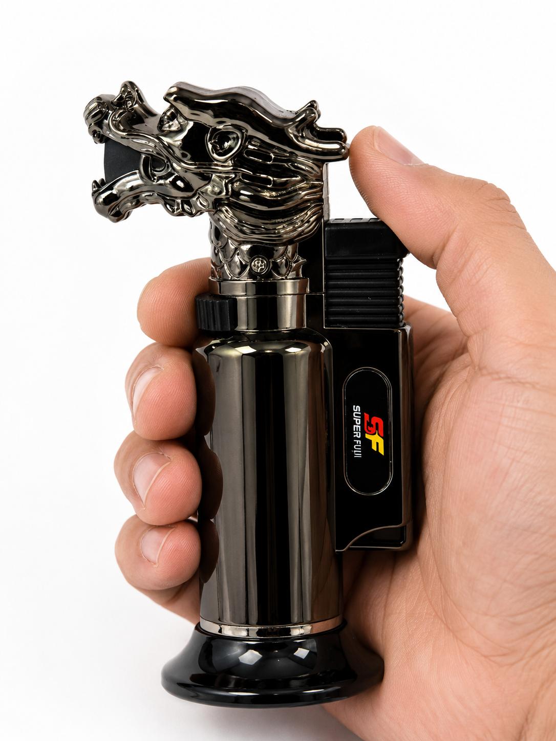 Dragon Flame Premium Ejderha Tasarımlı Jet Alevli Gazlı Çakmak - Görsel 6